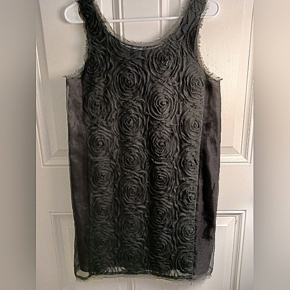 LBD JCrew Silk Rosette Detail Shift Dress